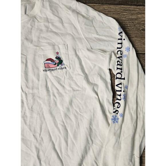 Vineyard Vines Christmas Santa Long Sleeve Tee Size S - Picture 4 of 7